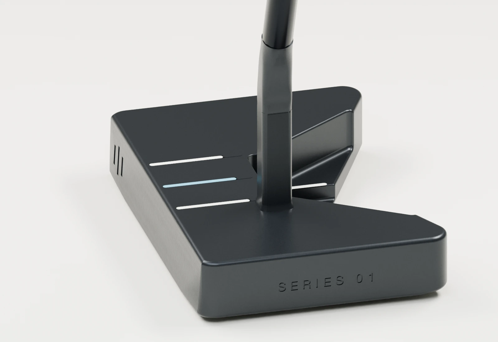 Series 01 Black — vue côté talon, rendu CAO